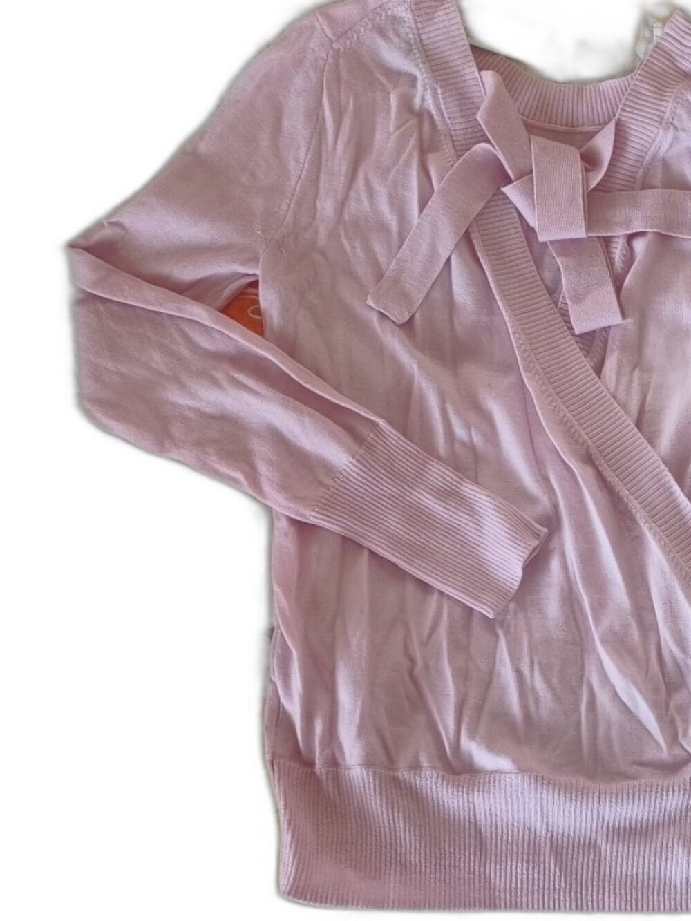 J.Crew Merino Wool Wrap Cardigan Blush Pink Bow XXS